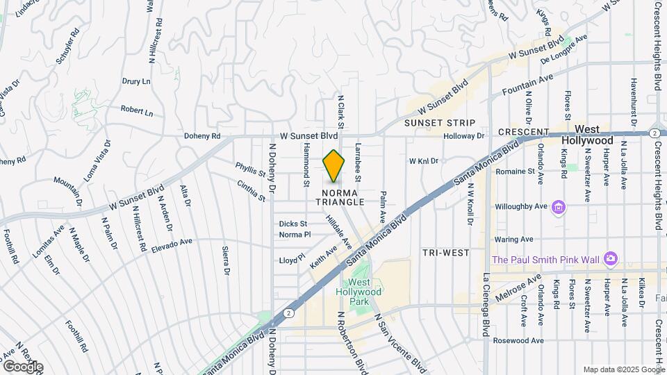 925 N San Vicente Blvd Map and Location Details