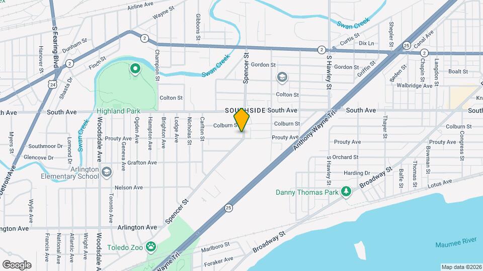 1402 Prouty Ave Map and Location Details