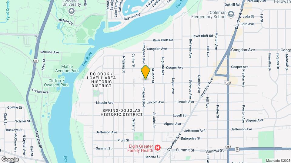 909 Prospect St Map and Location Details