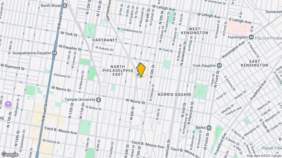 2154 N Fairhill St Map and Location Details