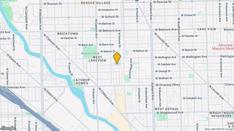 1827 W Oakdale Ave Map and Location Details