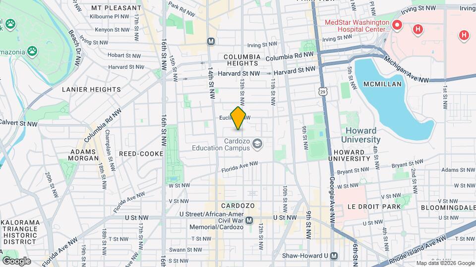 1305 Clifton St NW Map and Location Details