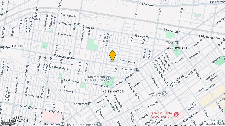 633 E Allegheny Ave Map and Location Details