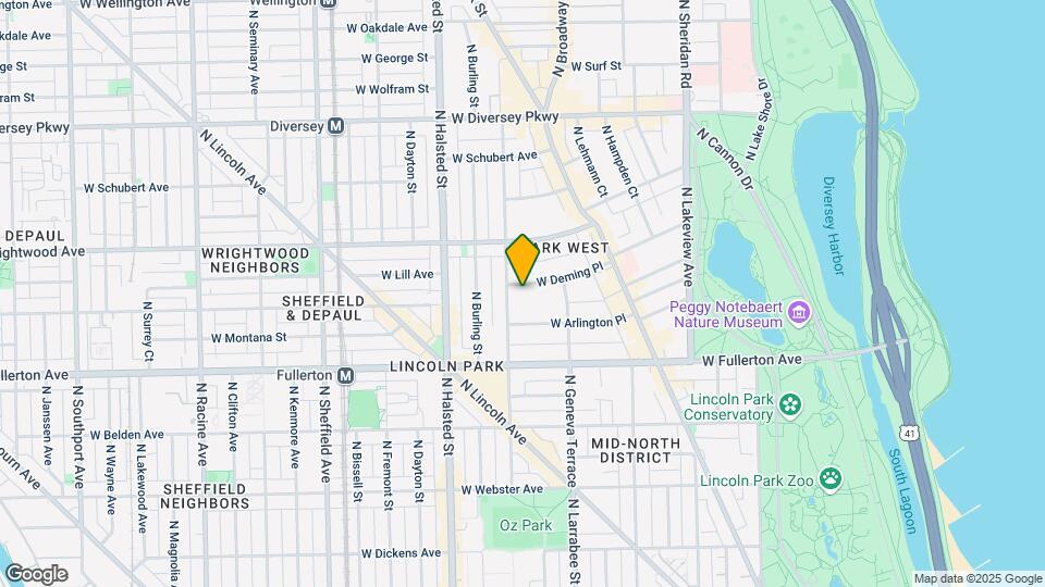 643 W Deming Pl, Unit GF Map and Location Details