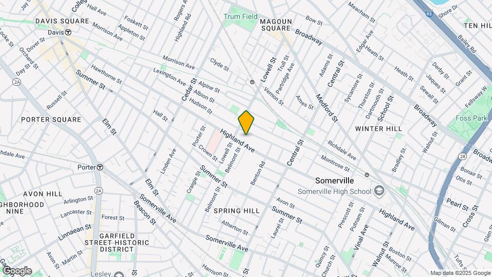 205B Highland Ave, Unit 1 Map and Location Details