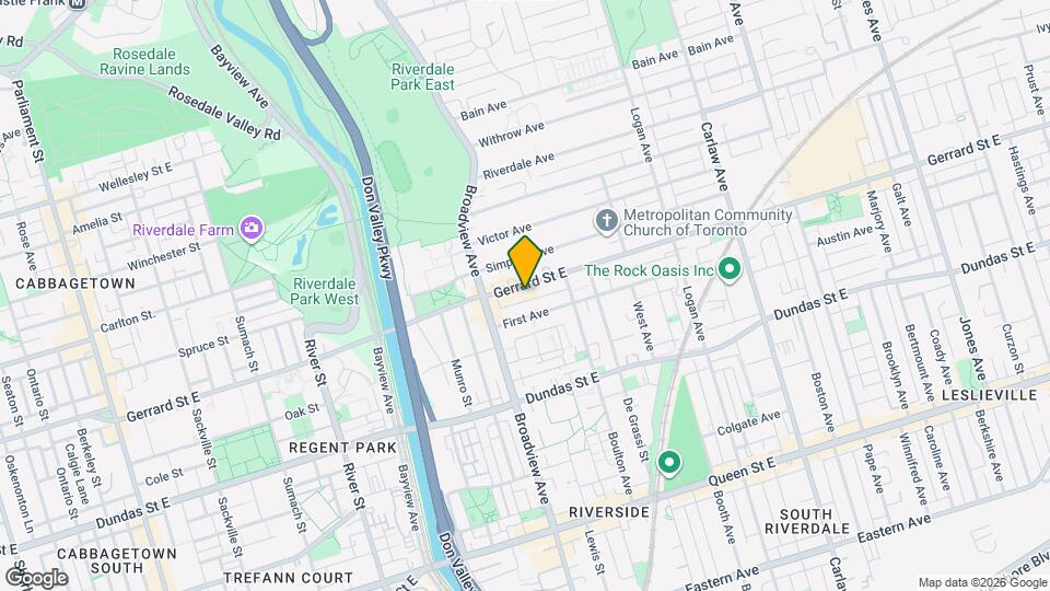 621 Gerrard St E Map and Location Details
