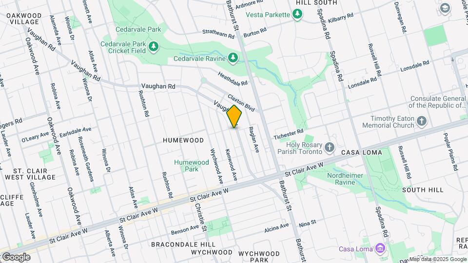 166 Vaughan Rd Map and Location Details
