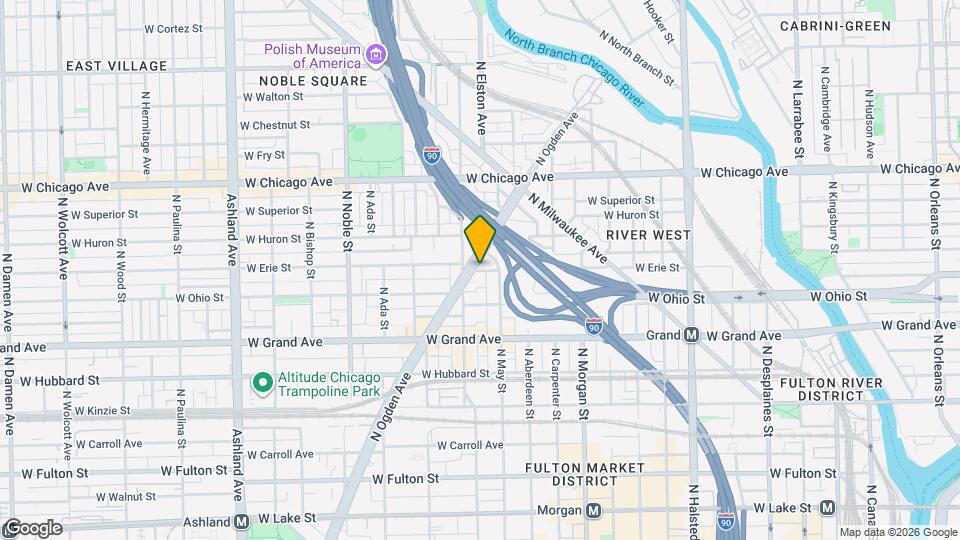 1129 W Erie St Map and Location Details