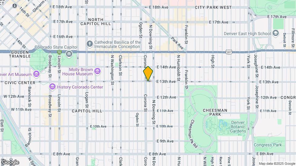1284 Corona St Map and Location Details