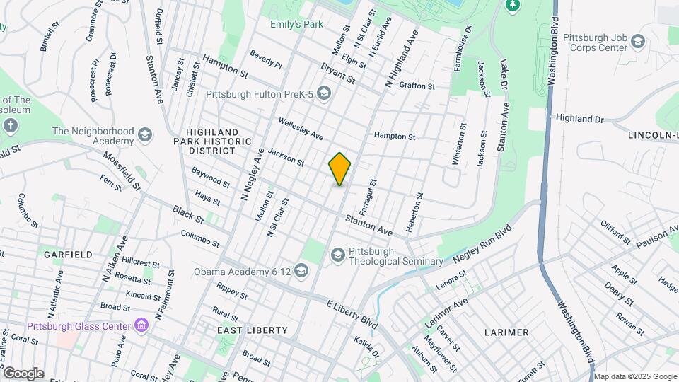 827 N. Highland Ave., Unit 3rd Fl. Map and Location Details