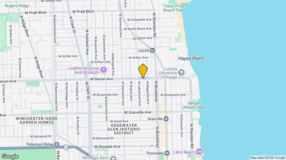 1249 W Devon Ave, Unit 2E Mapa y Detalles de la Ubicación