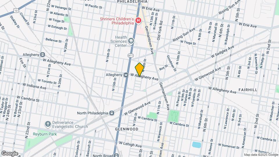 1306 W Allegheny Ave Map and Location Details