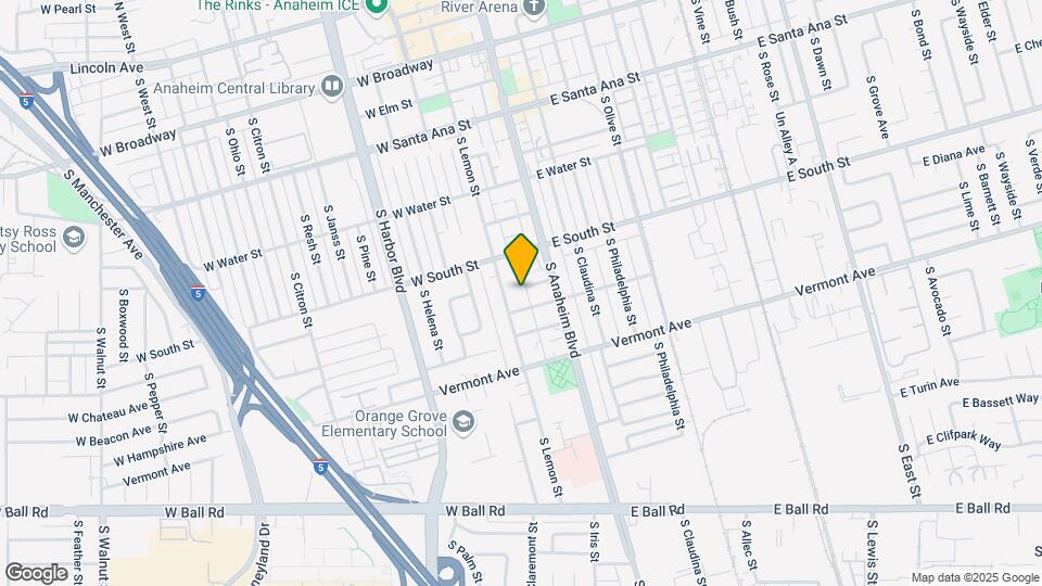 834 S Lemon St Map and Location Details