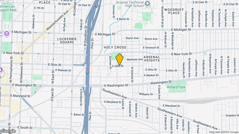 1215 E Ohio St Map and Location Details