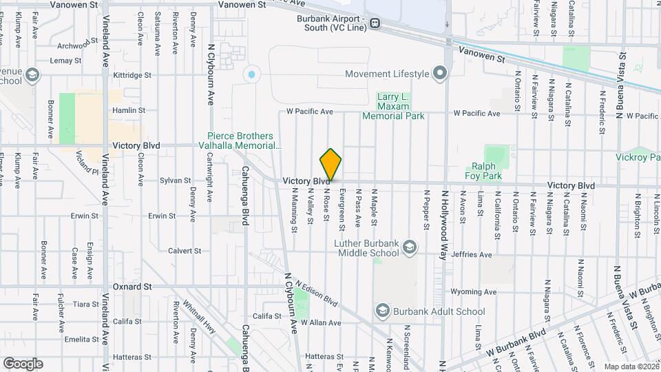 4112 W Victory Blvd Map and Location Details
