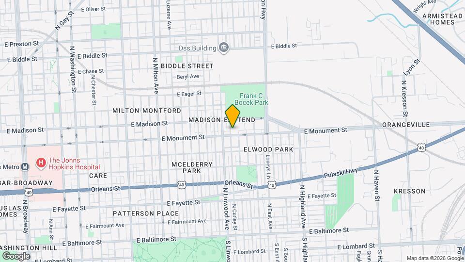 701 N Curley St Map and Location Details