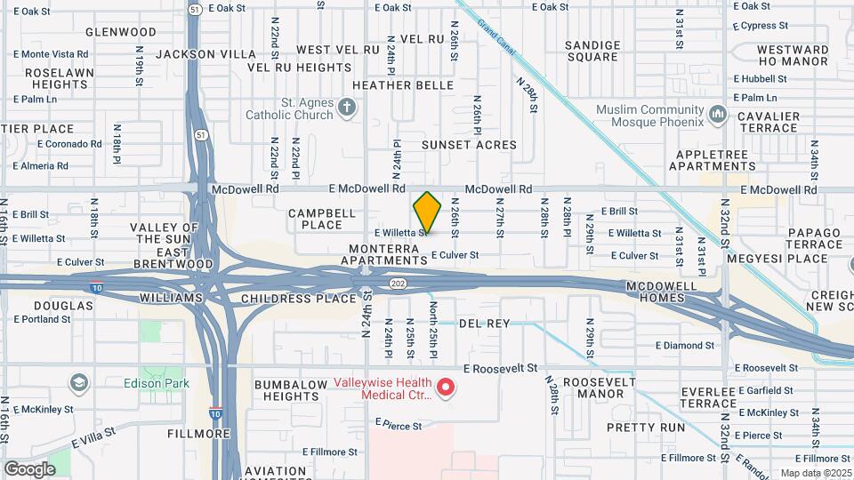 2513.5 E Willetta St Map and Location Details