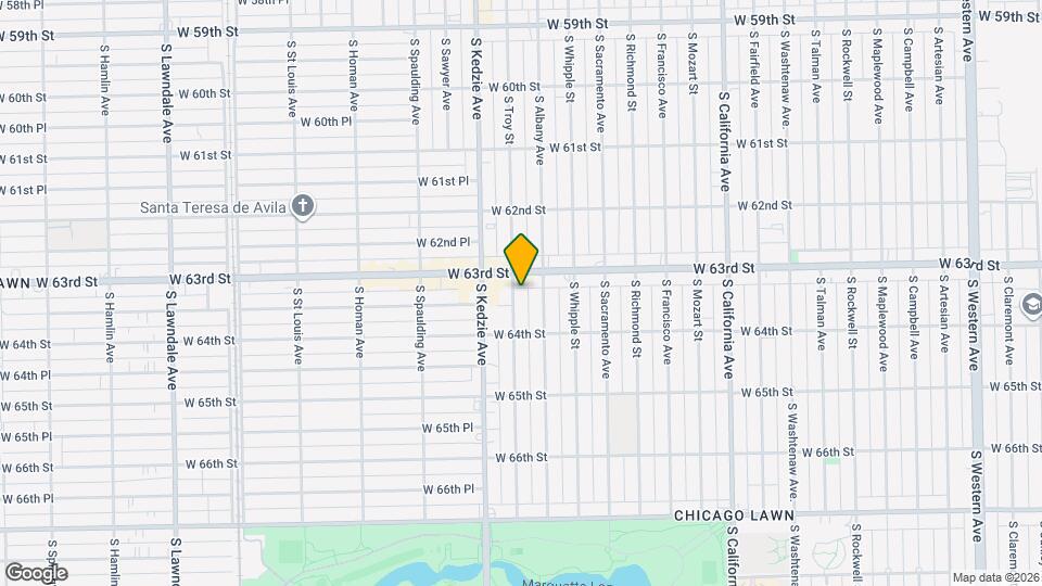 6319 S Troy St Map and Location Details