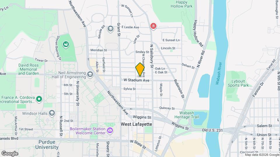 208 W Stadium Ave Mapa y Detalles de la Ubicación