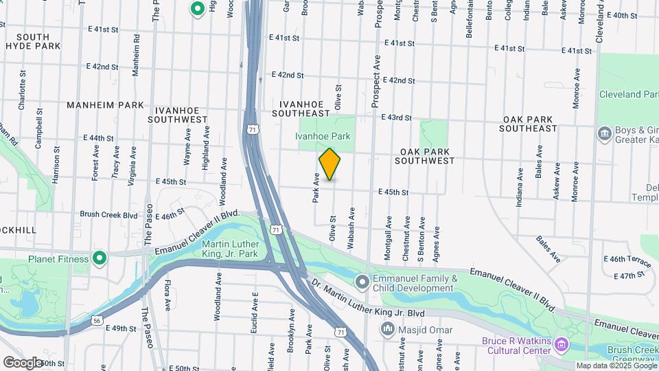 4444 Olive St Mapa y Detalles de la Ubicación