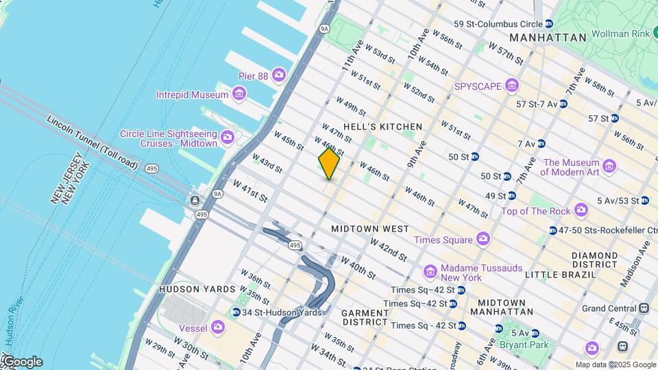 504 West 44th Street Map and Location Details