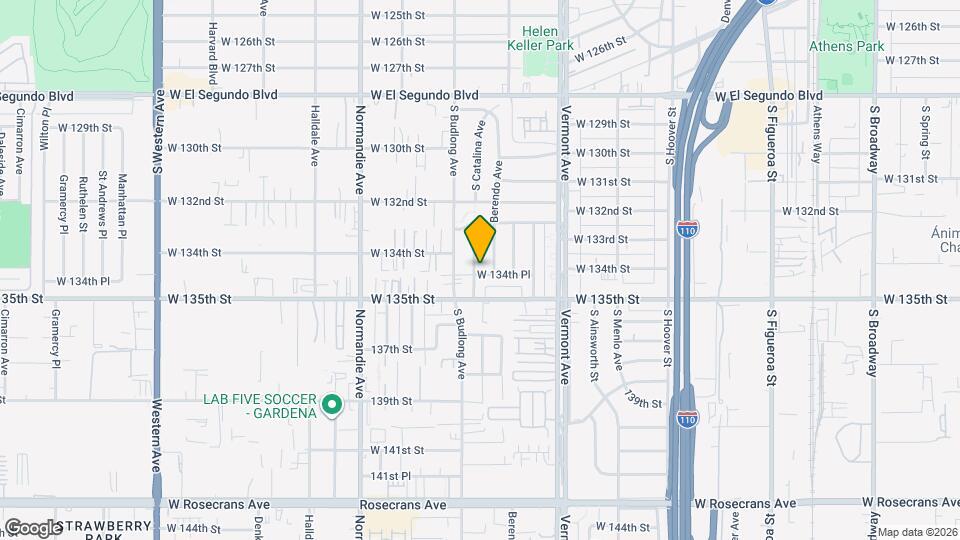 1117 W 134th Pl Mapa y Detalles de la Ubicación