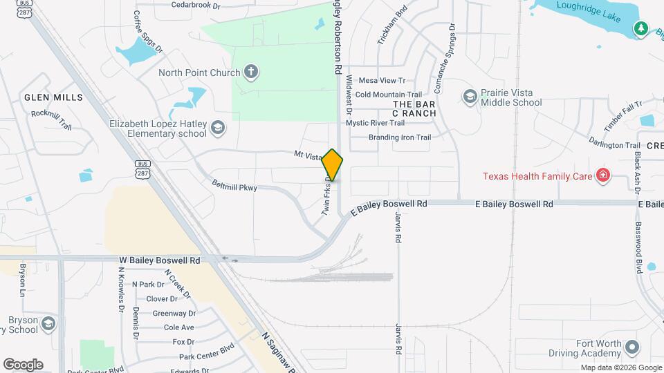 1504 Twin Frks Dr Mapa y Detalles de la Ubicación