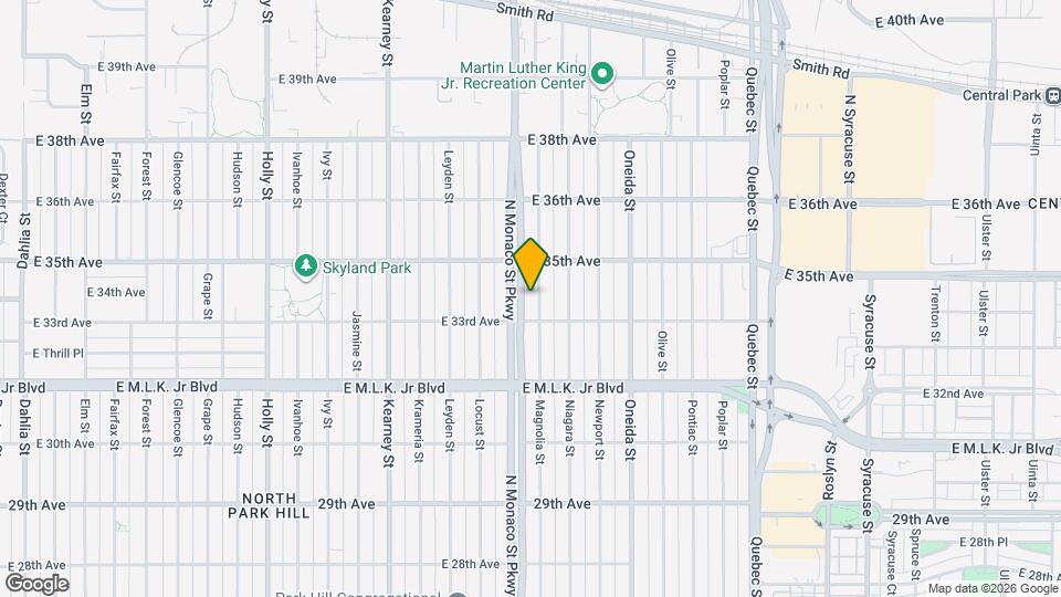 3332 N Monaco St Pkwy Map and Location Details