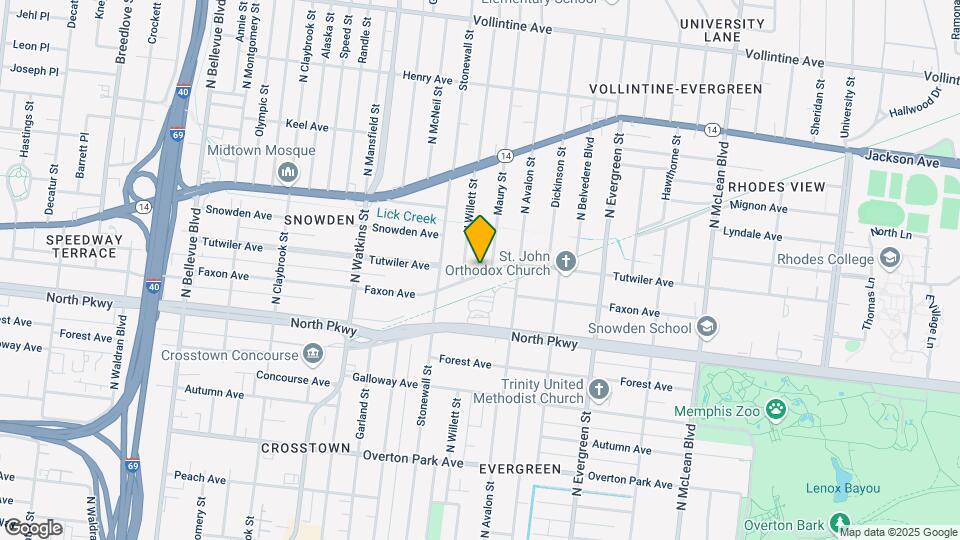 1554 Tutwiler Ave Mapa y Detalles de la Ubicación