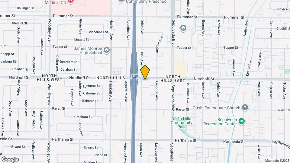 15552 Nordhoff St Map and Location Details