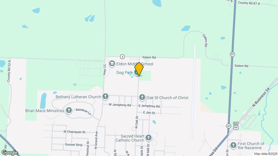 1400 N Oak St Map and Location Details