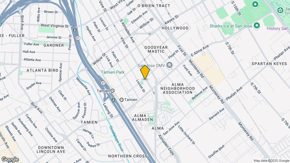 1307 Vine St Map and Location Details