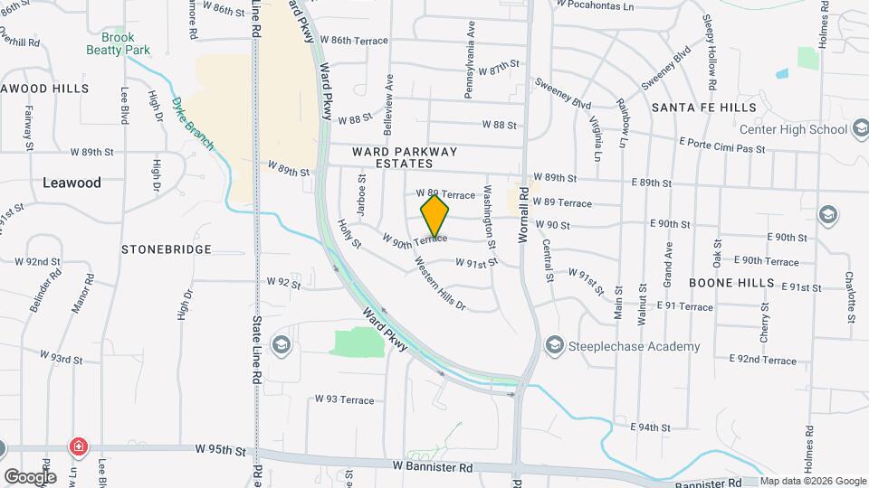 711 W 90th Terrace Map and Location Details