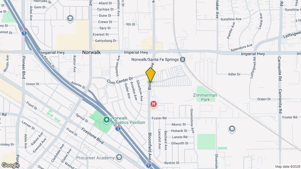 12916 Bloomfield Ave Mapa y Detalles de la Ubicación