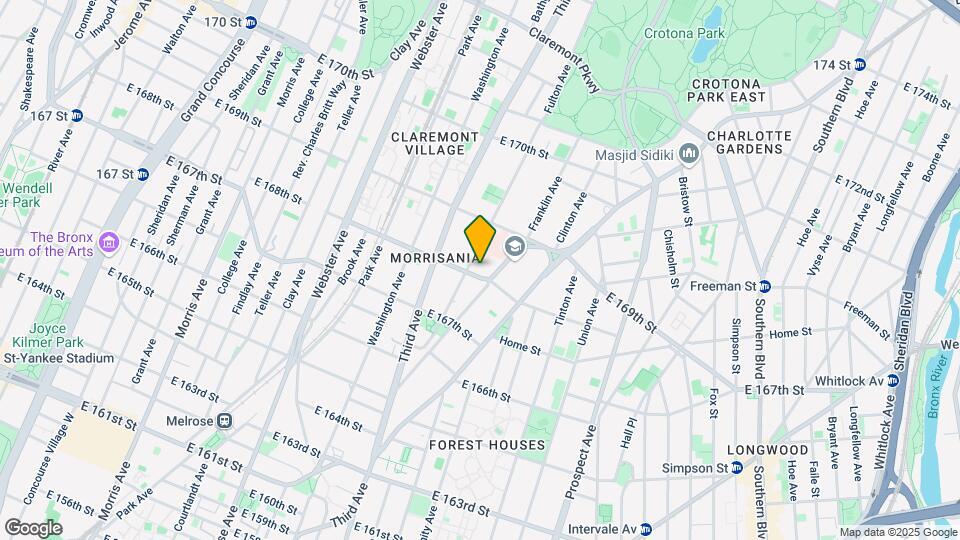 579 E 168th St Mapa y Detalles de la Ubicación