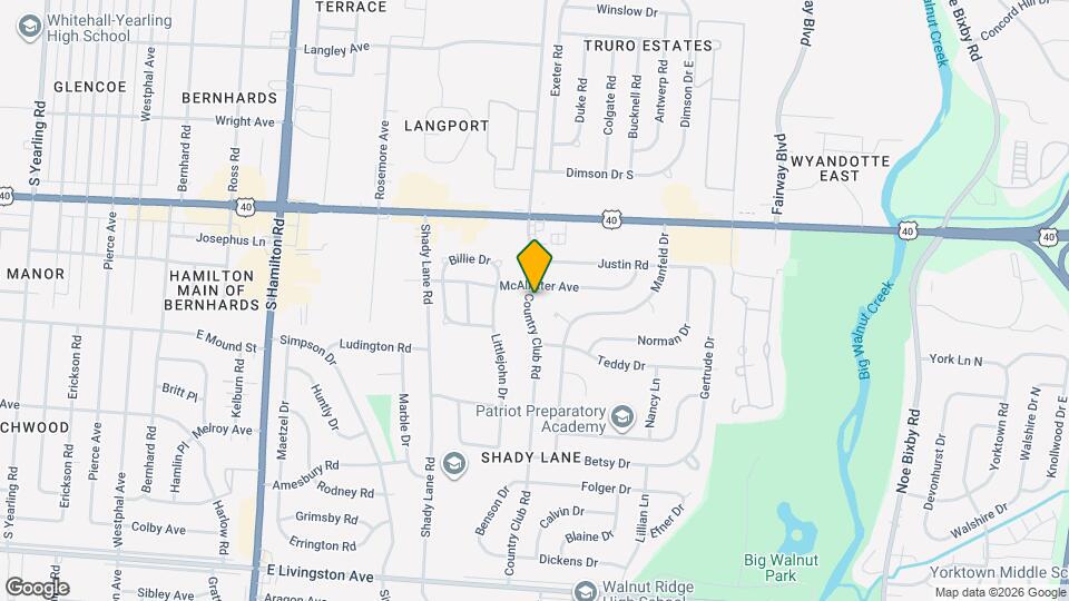 1142 Country Club Rd Map and Location Details