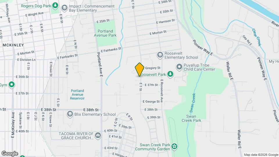 3602 E T St, Unit B Map and Location Details