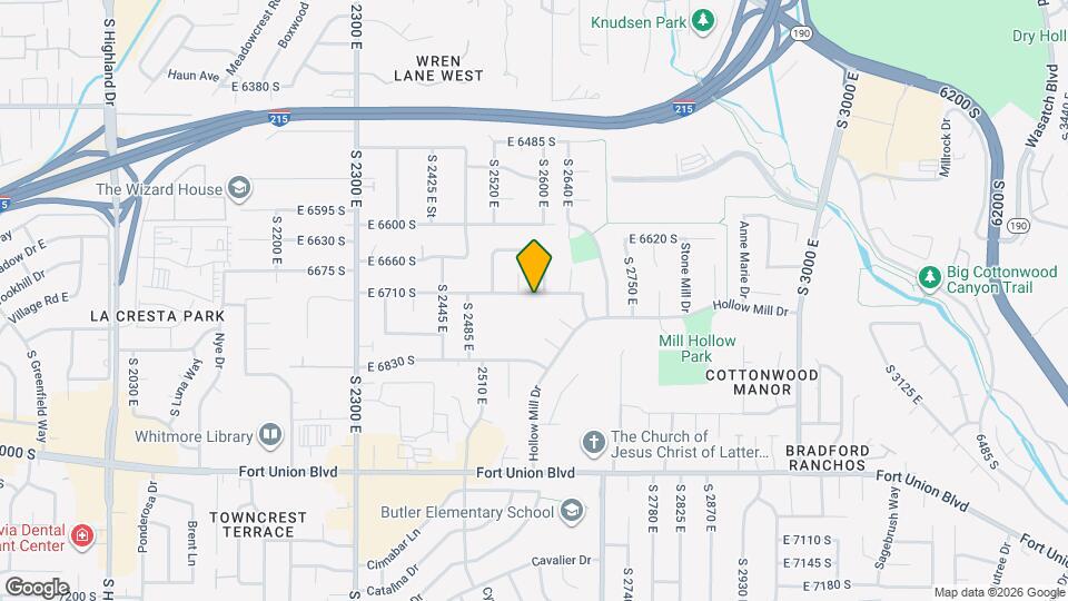 2586 E 6710 S Map and Location Details