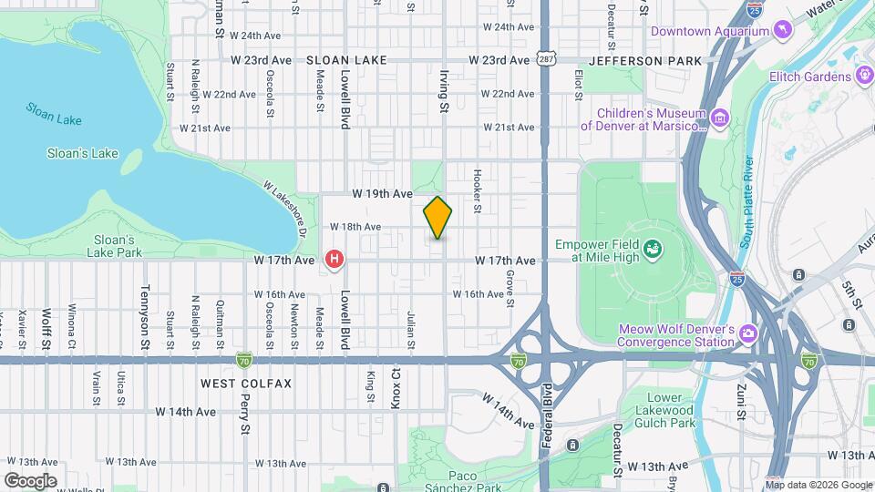 1731 Irving St Map and Location Details
