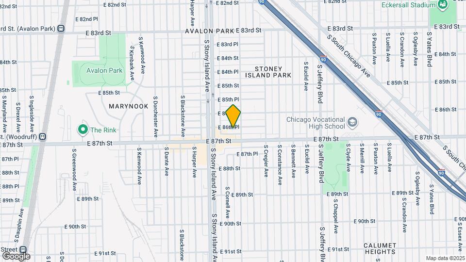 1643 E 86th Pl, Unit 1 Map and Location Details