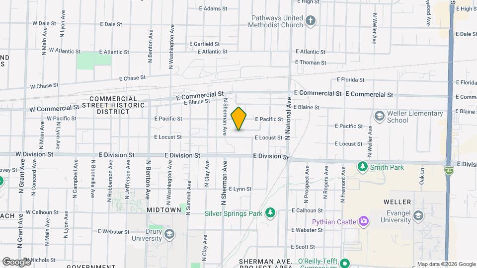 929 E Locust St Map and Location Details