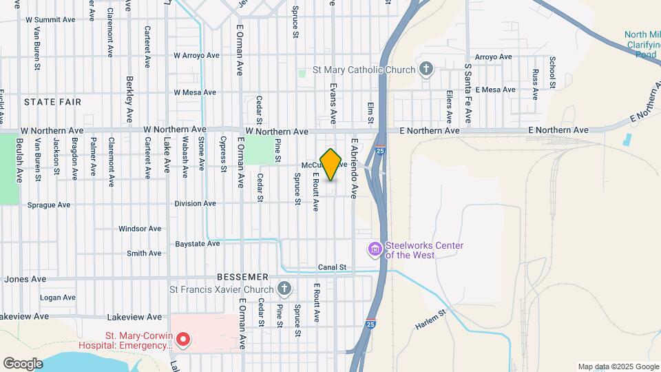 1427-1431 E Evans Ave Map and Location Details