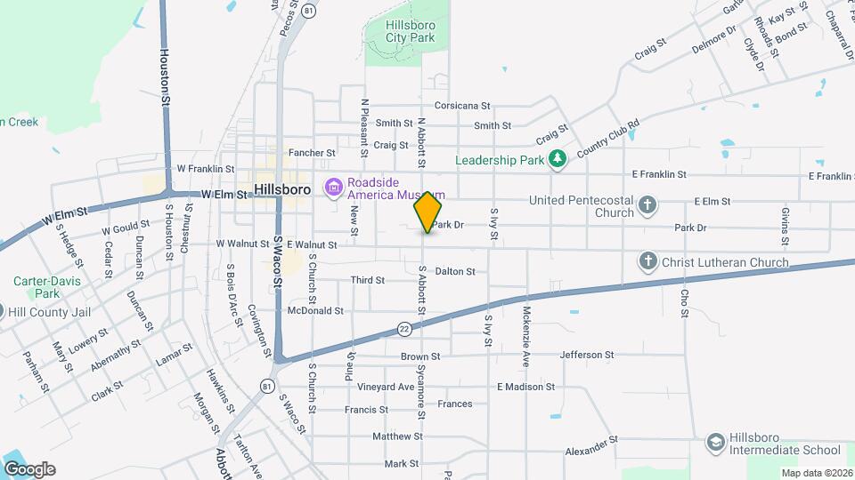 401 E Walnut St Map and Location Details