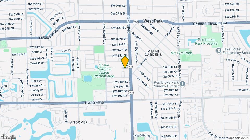6021 SW 36th Ct Map and Location Details