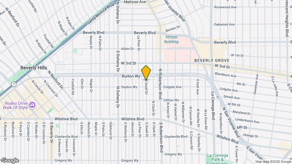 329 N Swall Dr Mapa y Detalles de la Ubicación