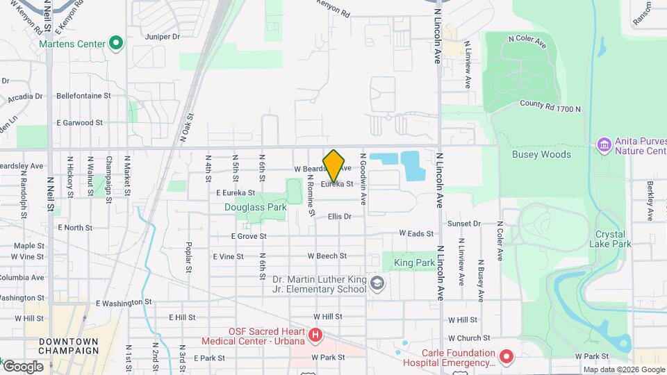 1301 W Eureka St Map and Location Details