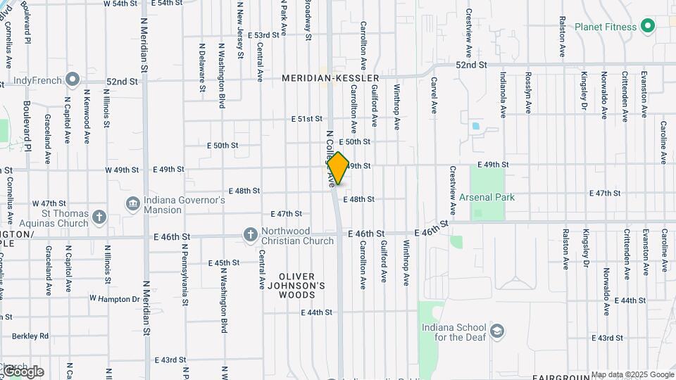 4815 N College Ave Map and Location Details
