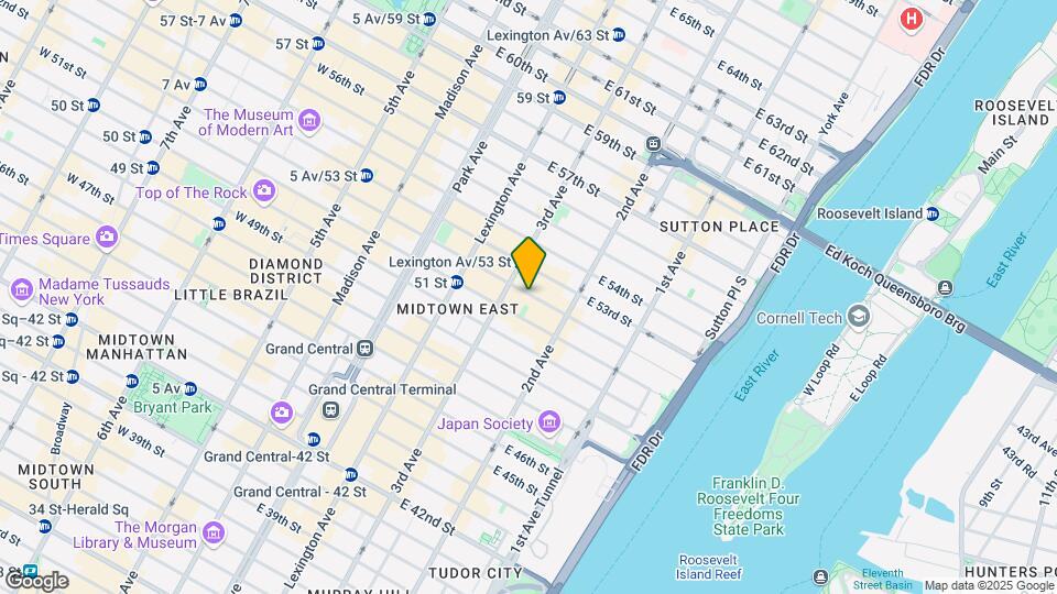 216 E 52nd St Map and Location Details