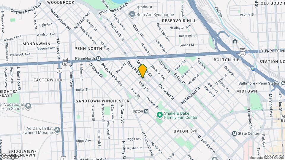 2026 Druid Hill Ave, Unit 2 Map and Location Details