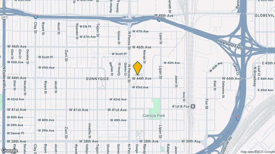 1497 W 44th Ave Map and Location Details